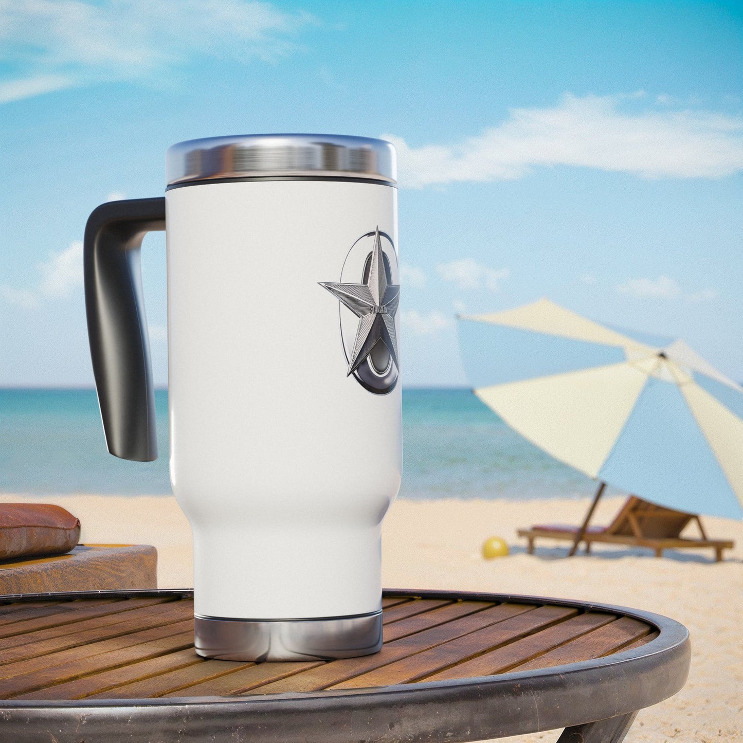 StarZero Stainless Steel Travel Mug with Handle, 14oz