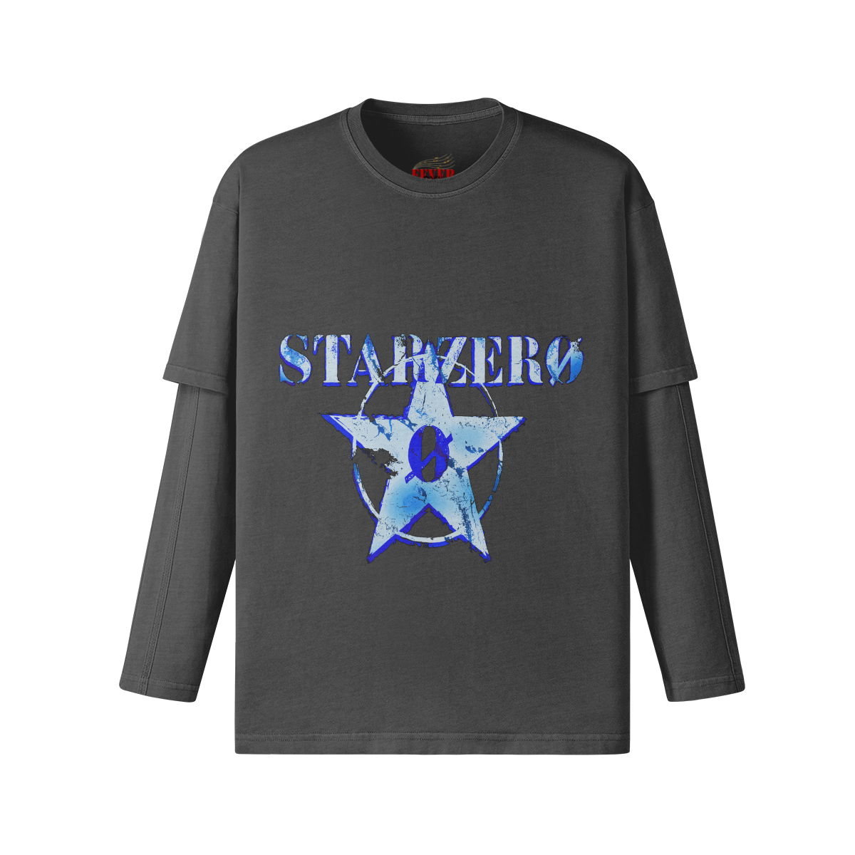 230GSM Unisex Faux-layered Faded Long Sleeve