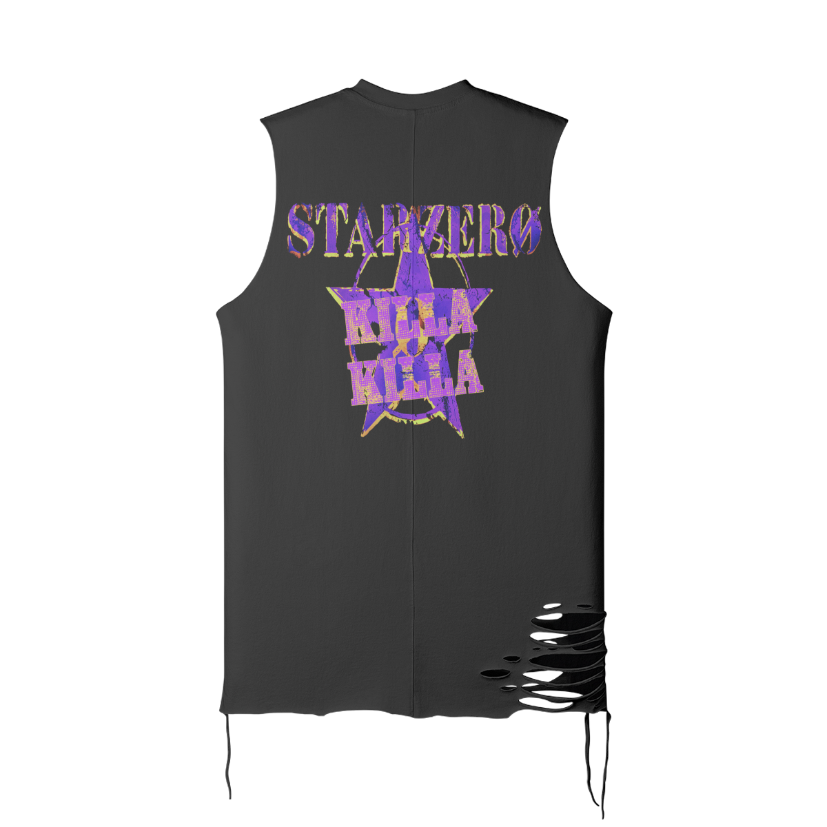 180GSM Unisex Ripped Longline Tank Top