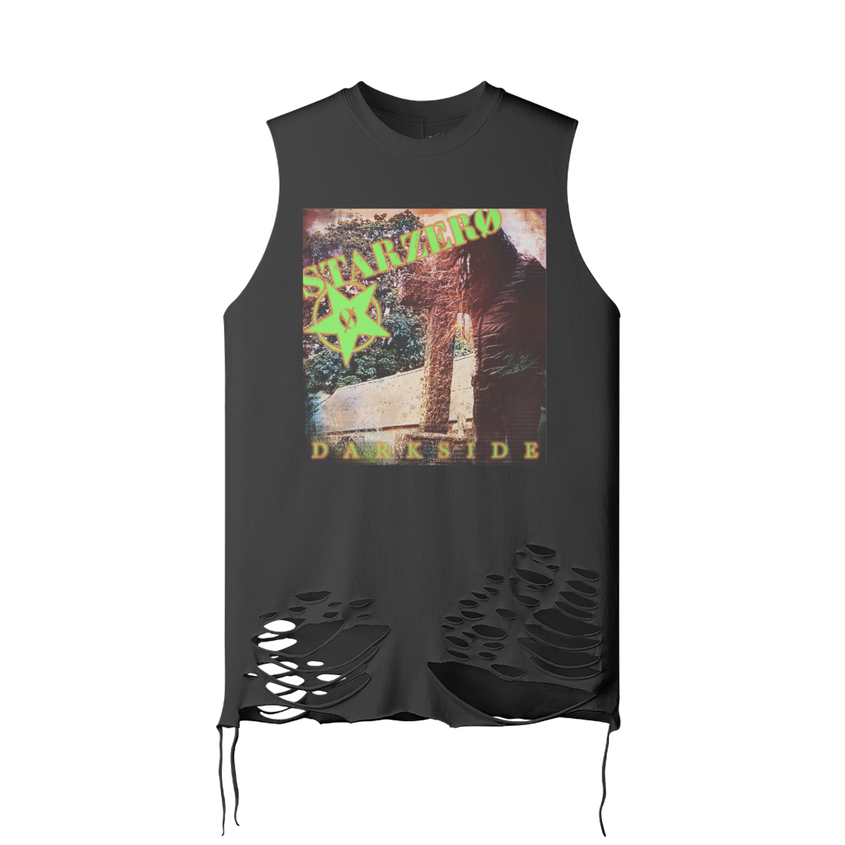 180GSM Unisex Ripped Longline Tank Top