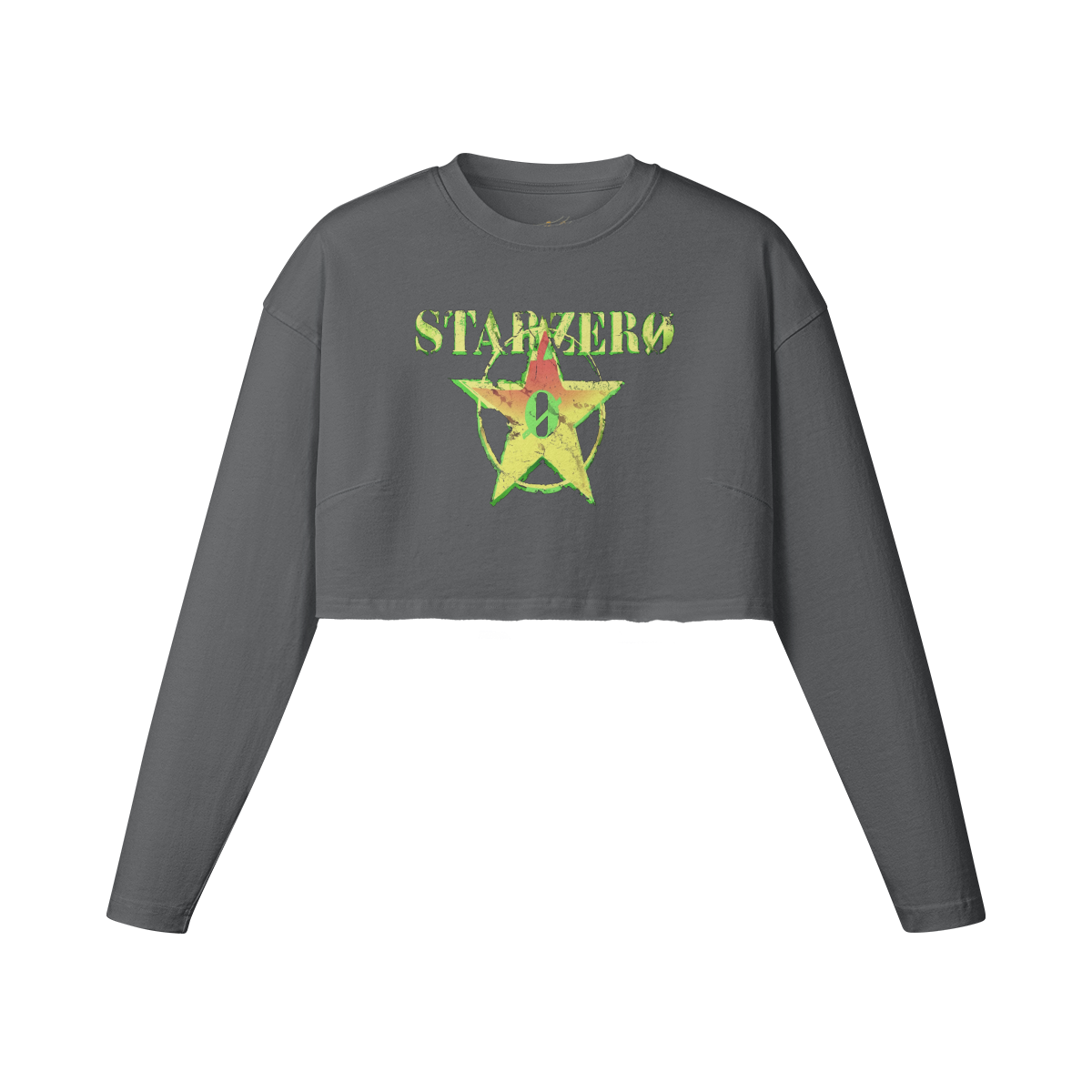 260GSM Women's Raw Hem Long Sleeve Crop Top