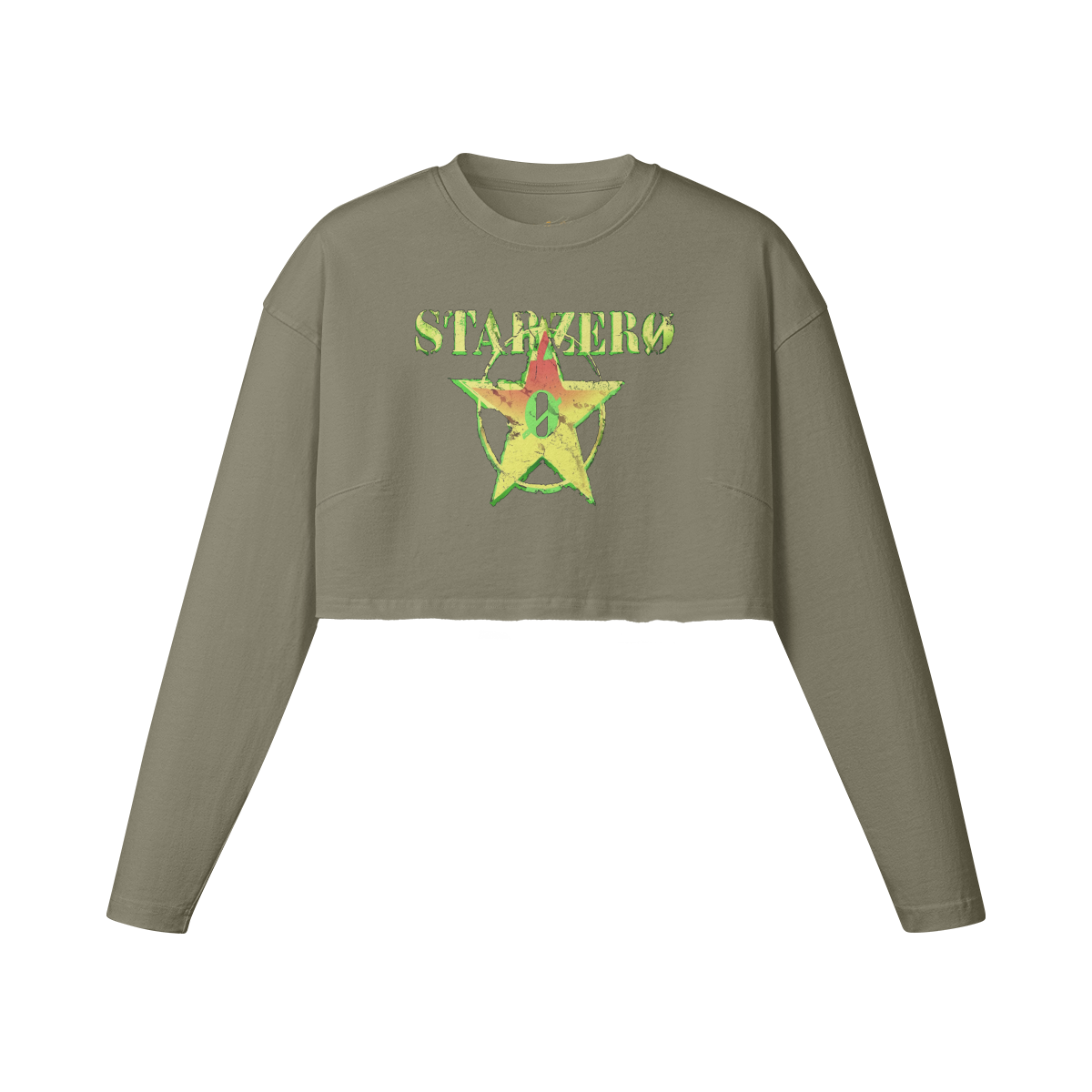 260GSM Women's Raw Hem Long Sleeve Crop Top