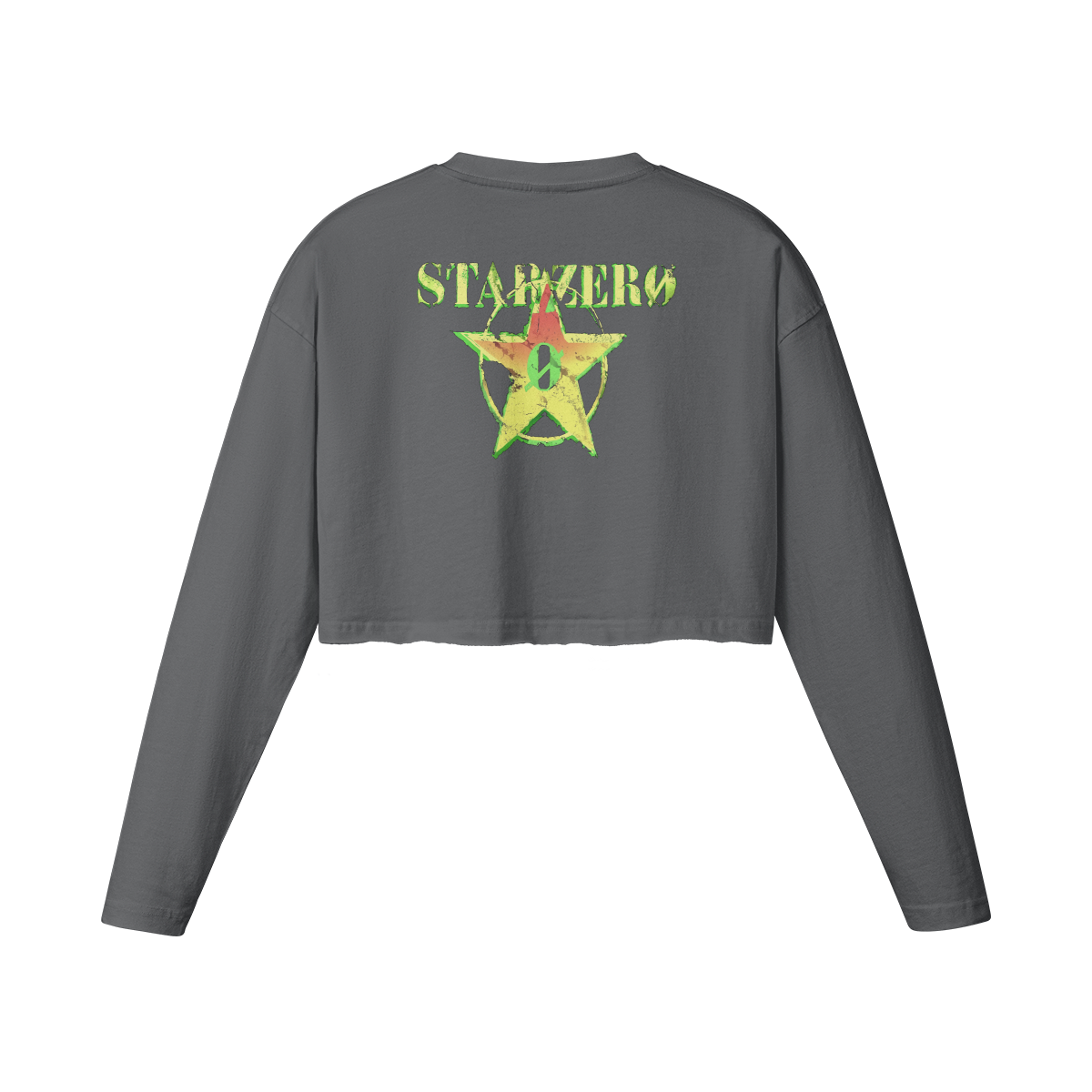 260GSM Women's Raw Hem Long Sleeve Crop Top