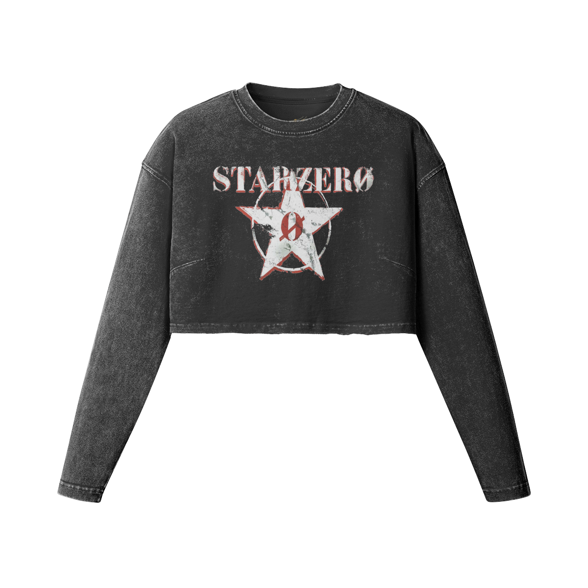 260GSM Women's Raw Hem Long Sleeve Crop Top