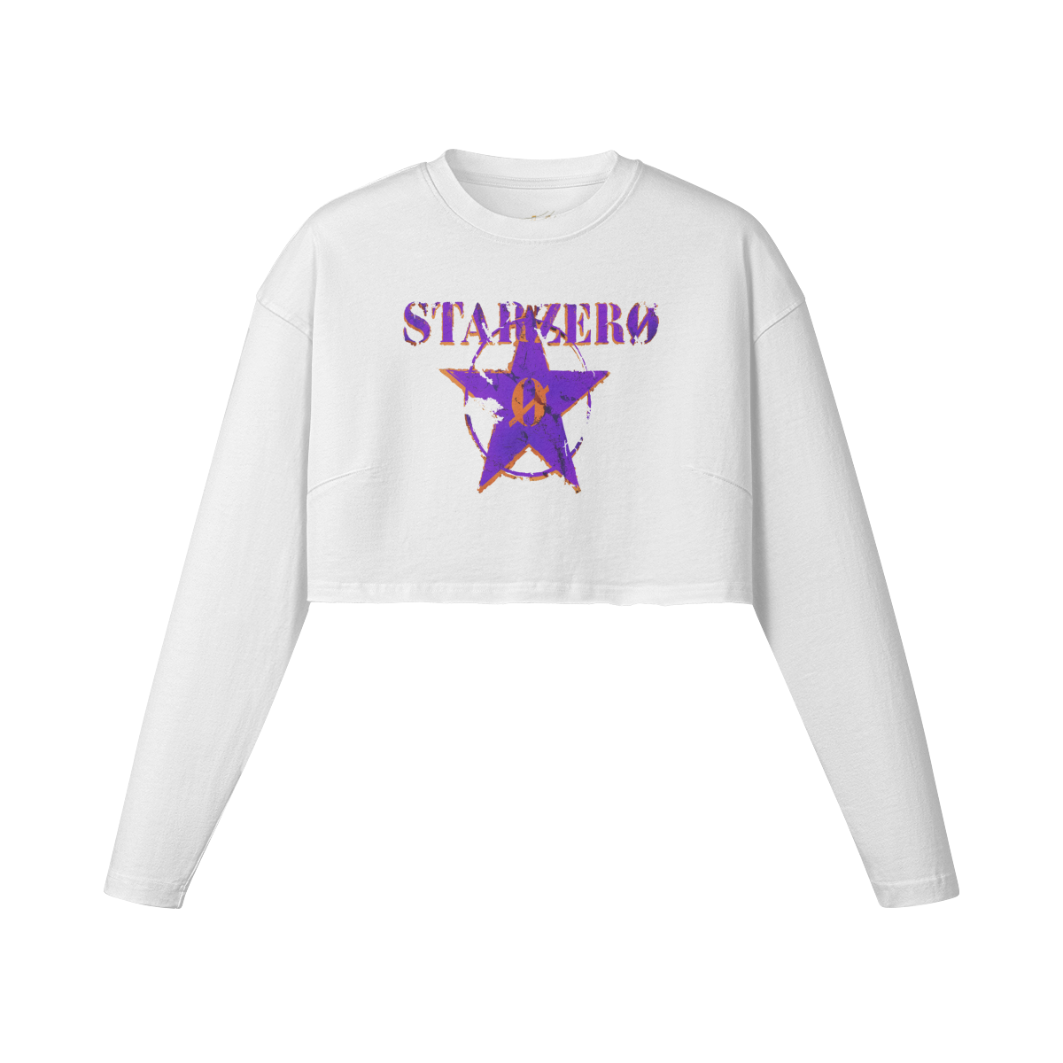 260GSM Women's Raw Hem Long Sleeve Crop Top