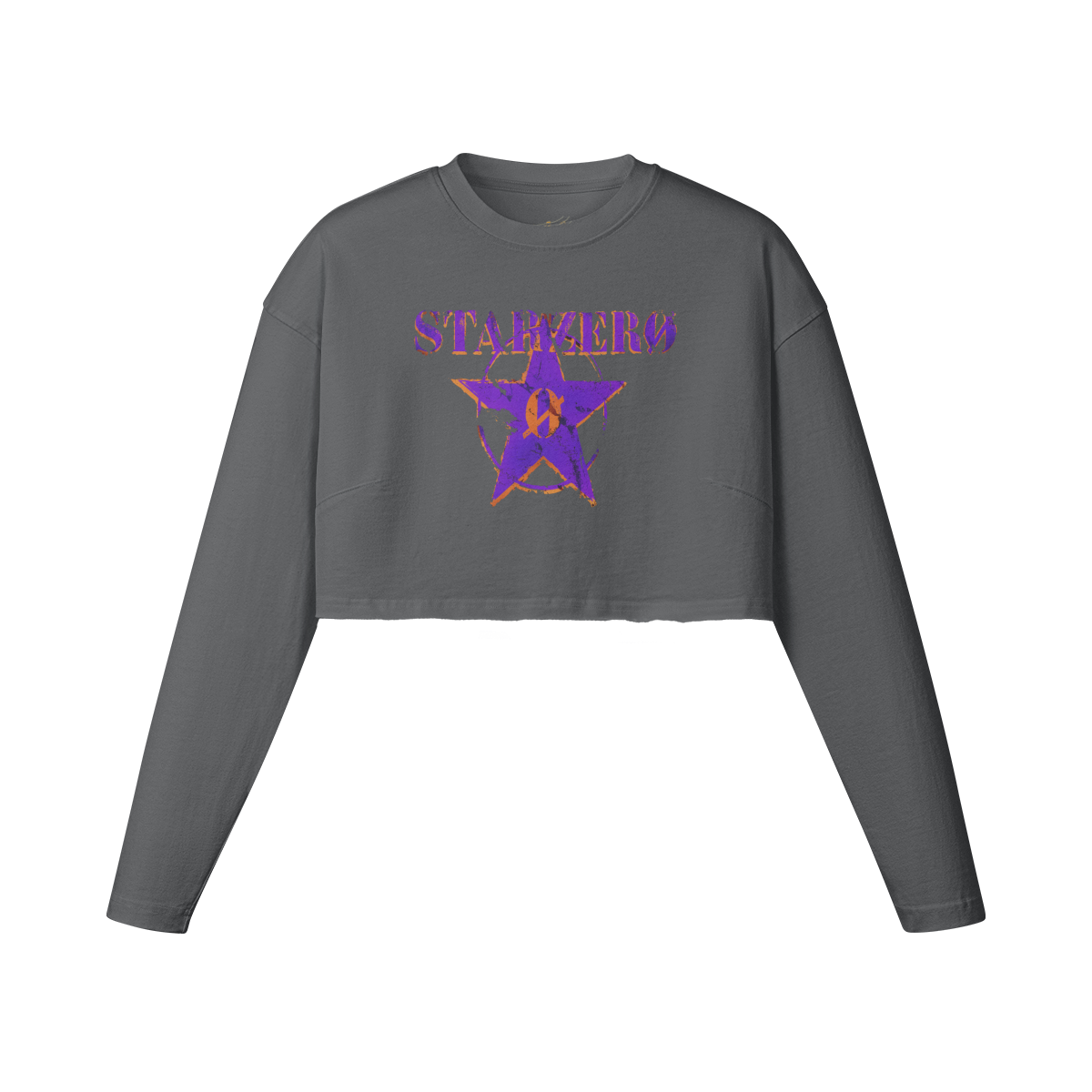 260GSM Women's Raw Hem Long Sleeve Crop Top